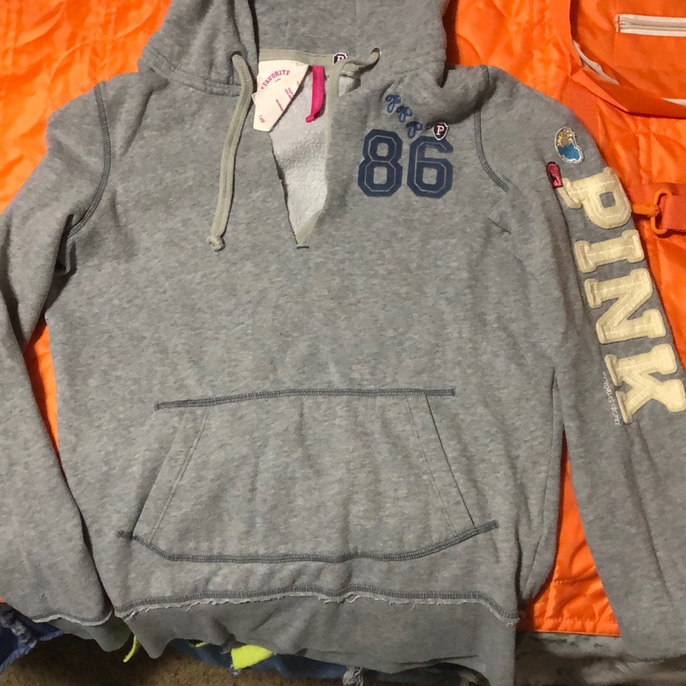 Grey Victoria’s Secret pink jacket